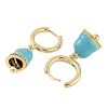 Bell Brass & Enamel Hoop Earrings for Women EJEW-U015-25G-B-2