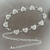 Tibetan Style Alloy Embossed Floral Heart Link Waist Belly Chains for Women FS-WG5DD44-01-1