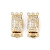 Brass Micro Pave Clear Cubic Zirconia Box Clasps KK-L255-02G-05-1