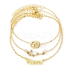 3Pcs Alloy Rhinestones Anklets AJEW-S083-01G-05-1