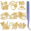 Nickel Metal Waterproof Self-Adhesive Picture Stickers DIY-WH20016-058-1