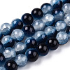 Crackle Baking Paint Imitation Jade Glass Beads Strands DGLA-T003-8mm-15-1