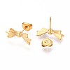 Bowknot 304 Stainless Steel Stud Earrings EJEW-T047-12G-2