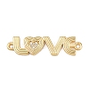 Brass Micro Pave Clear Cubic Zirconia Word LOVE Connector Charms KK-G544-39G-1