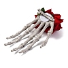 Skeleton with Rose Flower Plastic Alligator Hair Clips PHAR-M015-01A-2