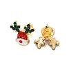 Christmas Alloy Emerald Rhinestone Stud Earrings for Women LS-EJEW-M256-01C-G-2