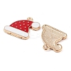 Christmas Theme Barrel Plating Alloy Enamel Pendants PALLOY-S192-01KCG-03-2
