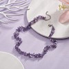 Natural Amethyst Chips Beaded Necklaces NJEW-JN04275-02-3