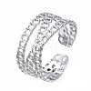Non-Tarnish 304 Stainless Steel Criss Cross Open Cuff Ring RJEW-T023-43P-3
