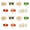 20Pcs Golden Plated Brass Pave Glass Connector Charms KK-CJ0002-28-8