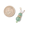 4Pcs 4 Styles Natural Carnelian & Rose Quartz & Green Aventurine & Amethyst Bunny Pendants PALLOY-TA00226-2