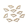 Alloy Crystal Rhinestone Heart and Heartbeat Connector Charms PALLOY-XCP0002-11-1