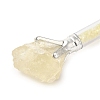 Raw Natural Yellow Quartz Chip on Top Ball-Point Pen AJEW-G063-01G-2