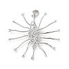 925 Sterling Silver Clear Cubic Zirconia Pendant Cabochon Settins STER-M092-06P-1