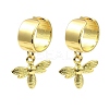 Rack Plating Brass Bee Dangle Cuff Earrings KK-B077-16G-1