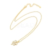 925 Sterling Silver Pave Clear Cubic Zirconia Clover Pendant Necklaces for Women NJEW-G168-01G-4