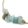 Natural Amazonite Chips Braided Bead Bracelets BJEW-JB09851-05-3