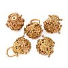 Brass Hollow Cage Pendants KK-P094-14-1
