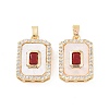 Brass Micro Pave Cubic Zirconia Pendants KK-E068-VC462-2
