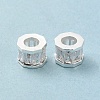 Rack Plating Brass Micro Pave Cubic Zirconia European Beads KK-F866-09S-3
