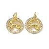 Real 18K Gold Plated Brass Micro Pave Clear Cubic Zirconia Pendants KK-E068-VB409-10-2
