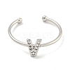 Rack Plating Brass Open Cuff Rings for Women RJEW-F162-02P-V-2
