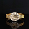 Brass Micro Pave Clear Cubic Zirconia Bangles for Women FS-WGA7409-03-1