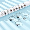 Rotating Sun Natural & Synthetic Gemstone Link Bracelets GG-CBA0251-11P-1