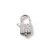 Brass Micro Pave Clear Cubic Zirconia Lobster Claw Clasps KK-A266-24C-P-1