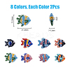 16Pcs 8 Colors Handmade Porcelain Beads PORC-DC0001-01-2