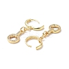 Clear Cubic Zirconia Circle Ring Dangle Hoop Earrings EJEW-B017-02G-3