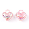 Transparent Crackle Acrylic Pendants MACR-ZX022-29E-3