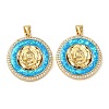 Rack Plating Brass Micro Pave Cubic Zirconia Pendants KK-P268-11B-G-2
