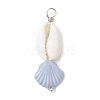 Natural Cowrie Shell & Plastic Shell Shape Pendants PALLOY-JF03795-3