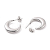 Non-Tarnish 304 Stainless Steel Crescent Moon Stud Earrings for Women LS-EJEW-F280-05C-P-2