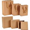 6Pcs 6 Style Rectangle Kraft Paper Bag with Handle CON-BC0002-39-1