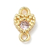 Brass Pave Cubic Zirconia Heart Connector Charms KK-G548-18G-02-1