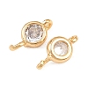 Brass Pave Clear Cubic Zirconia Connector Charms KK-H538-04G-2