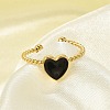 304 Stainless Steel Enamel Cuff Rings for Women LS-RJEW-G338-04G-02-3
