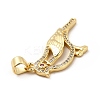 Real 18K Gold Plated Brass Micro Pave Cubic Zirconia Robin Brid Pendants KK-E072-25G-3