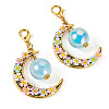 2Pcs Acrylic & Resin Imitation Pearl & Alloy Pendant Decorations HJEW-TAC0114-2