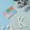 1800Pcs 6 Colors 8/0 Transparent & Opaque Glass Seed Beads SEED-YW0001-31-6