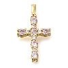 Brass Pave Clear Cubic Zirconia Pendants KK-M101-01G-04-1