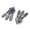 Rack Plating Alloy Rhinestone Pendants PALLOY-F311-19B-2