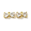 Brass Clear Cubic Zirconia Connector Charms KK-G490-10G-1