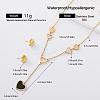 304 Stainless Steel Heart Stud Earrings & Tassel Necklaces Sets for Women FB1747-4-1