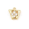 Brass Micro Pave Clear Cubic Zirconia Charms KK-Z151-18G-W-1
