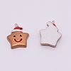 Opaque Resin Pendants with Platinum Tone Iron Accessories RESI-WH0014-06-1
