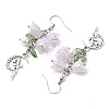 3 Pairs 3 Colors Shell Pearl Beads & Imitation Jelly Acrylic Dangle Earrings EJEW-TA00573-5