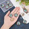10Pcs 1-Hole Alloy & Turquoise Buttons FIND-GF0002-23-3